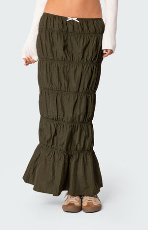 Tiered Scrunch Maxi Skirt image number 1