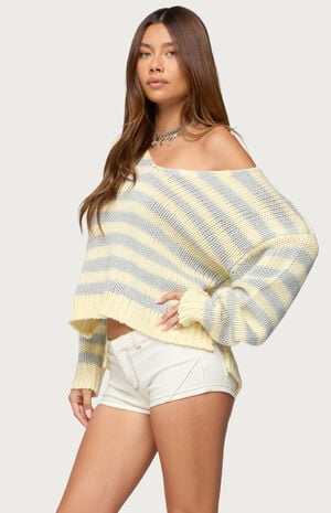 Eugenie Oversized Striped Knit Sweater image number 2