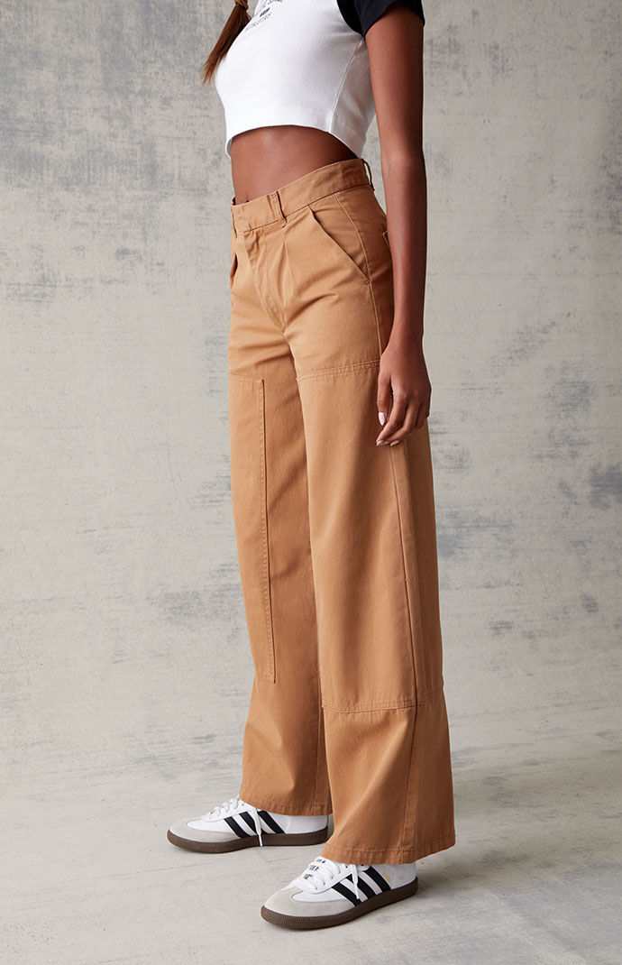 Womens brown wide on sale leg trousers