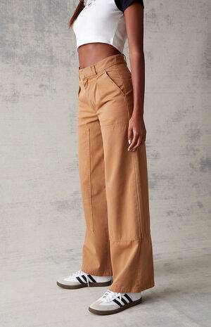 Brown Wide Leg Trousers image number 3