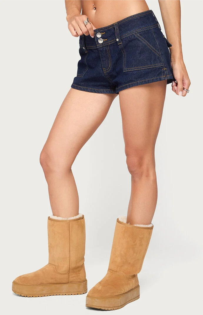 Edikted Keinan Low Rise Jean Shorts
