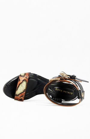 Women's Kandinsky Black Snake Stiletto Sandals image number 4