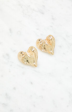 Textured Heart Earrings image number 2