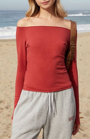 Red Bonnie Off-The-Shoulder Top