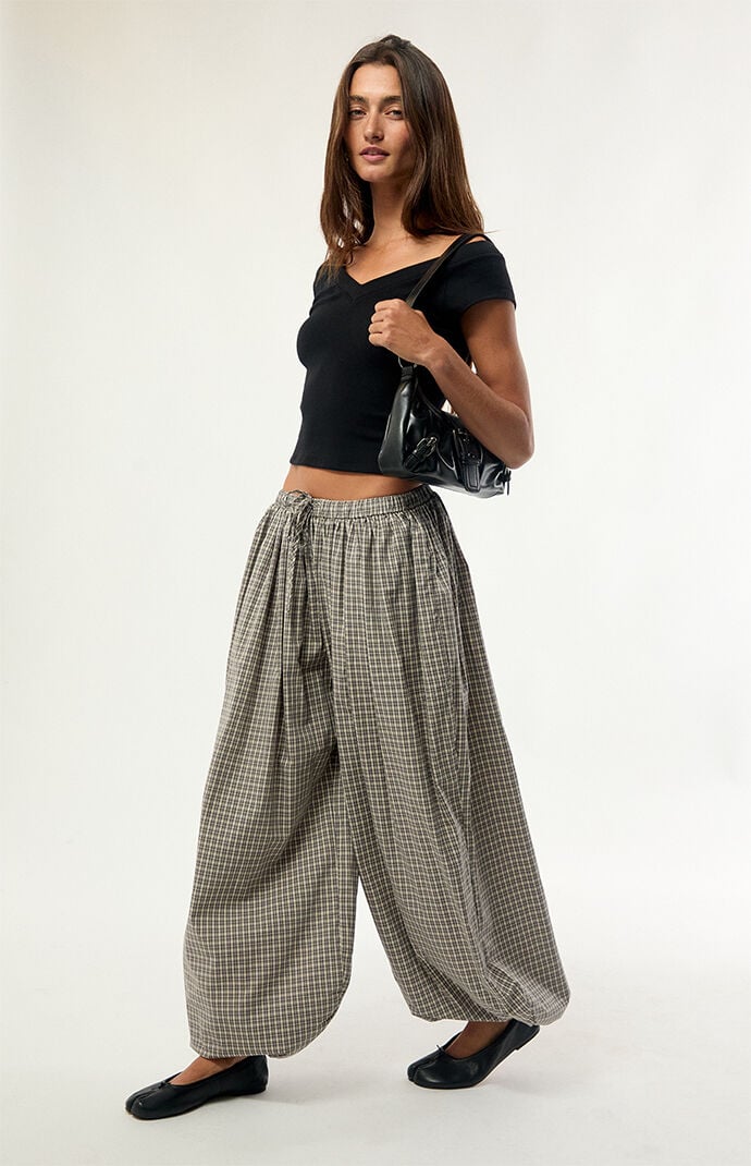 Daisy Street Sesame Plaid Wide Leg Pants | Pacsun
