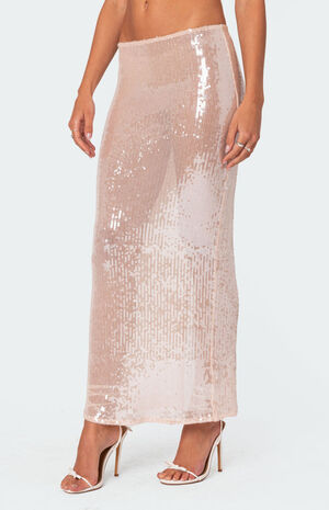 Riki Sheer Sequin Maxi Skirt image number 3