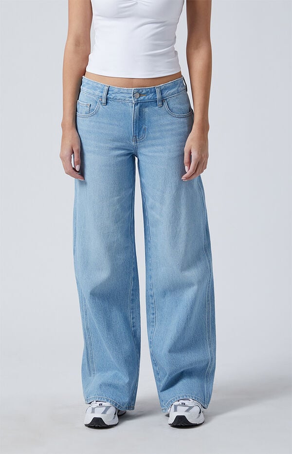 Pacsun Casey Low Rise Baggy Jeans Pale Light Indigo