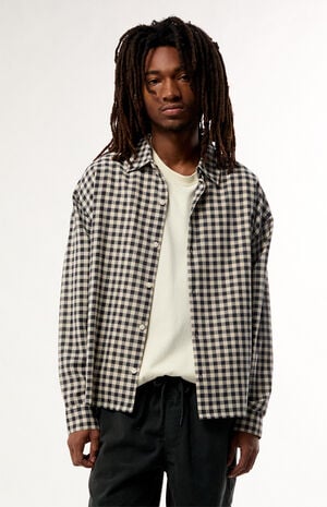 Black & White North Plaid Long Sleeve Shirt image number 1