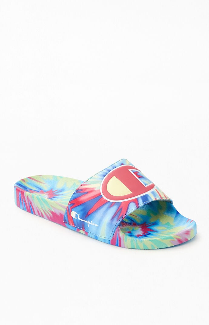 Champion Women s Tie Dye IPO Slide Sandals PacSun
