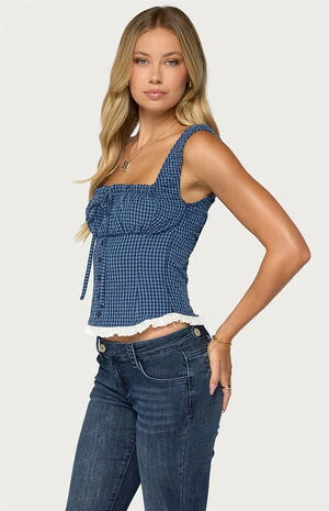 Zeffie Gingham Tie Top image number 2