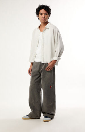 Gray Double Knee Loose Straight Jeans image number 5