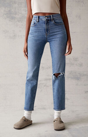 Medium Blue Stretch Vintage Skinny Jeans image number 2