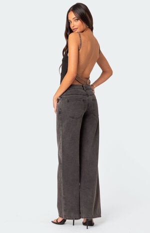 Karli Rhinestone Strap Open Back Top image number 5