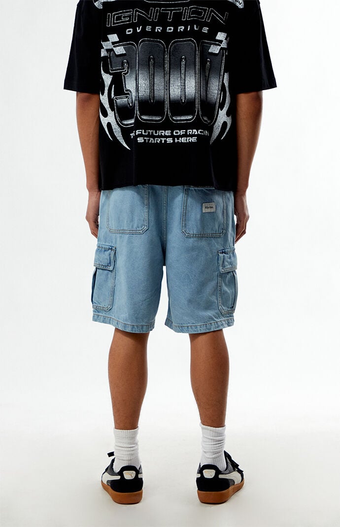 Rhythm Light Indigo Baggy Denim Cargo Shorts