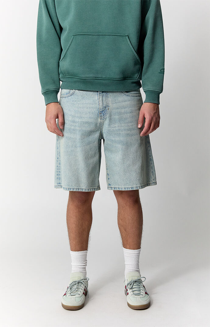 Pacsun Parker Baggy Jean Shorts Light Blue Tint