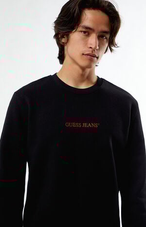 Black Embroidered Crew Neck Sweatshirt