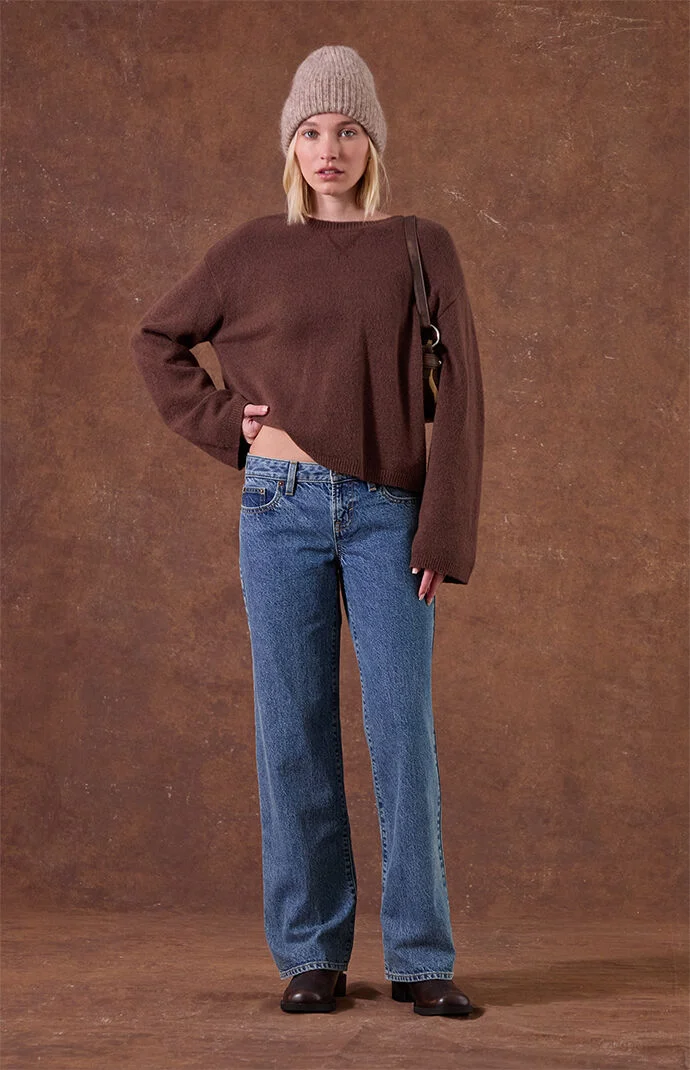 Pacsun Zoe Low Rise Girlfriend Jeans Medium Blue Wash