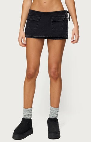 Giselle Wrap Denim Mini Skort image number 1