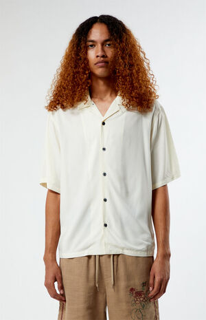 Recycled Solid White Camp Shirt image number 1