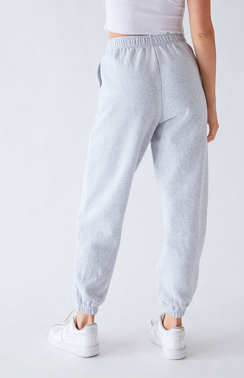 grey high waisted sweatpants