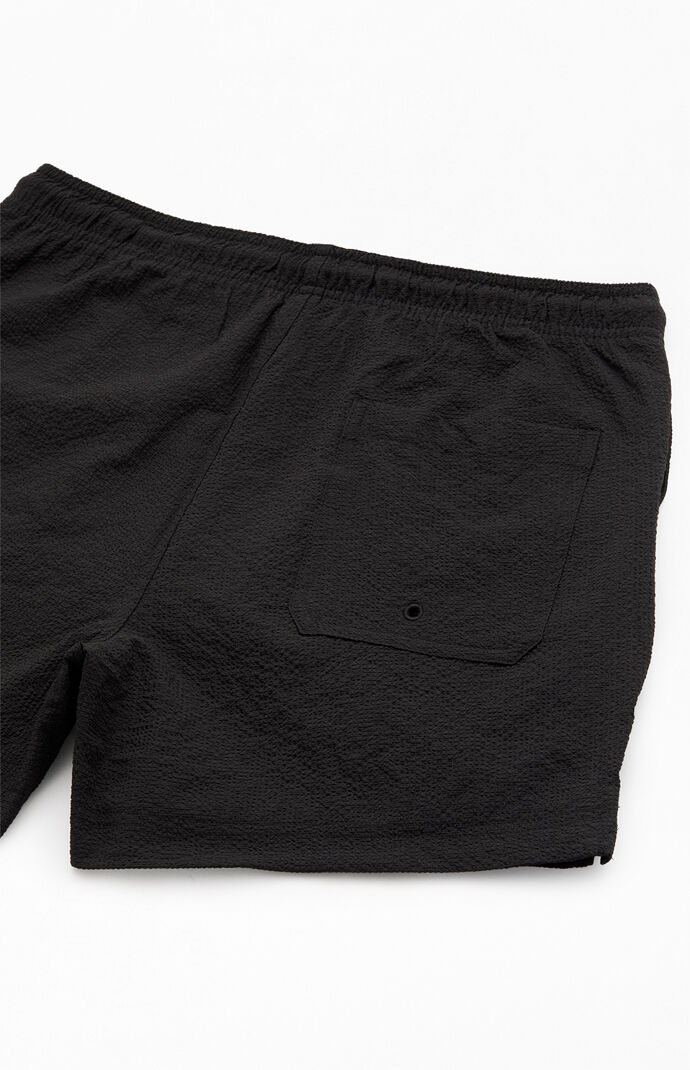 Pacsun Sail Black Seersucker 4.5'' Swim Trunks