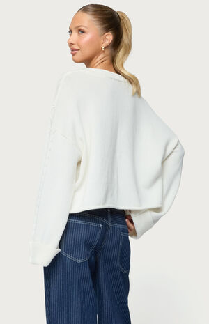 Marianna Button Cable Knit Sweater image number 3