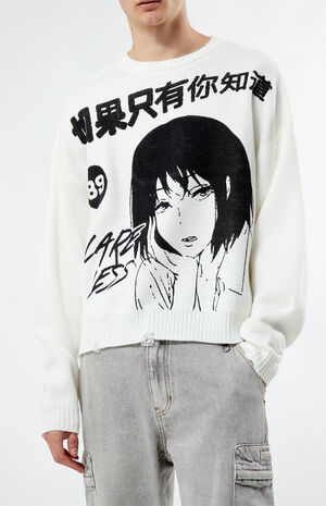 Careless Amime Cropped Sweater image number 2