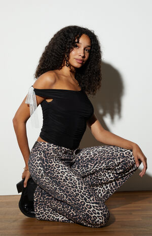 Ruched Lace Tie Top image number 1