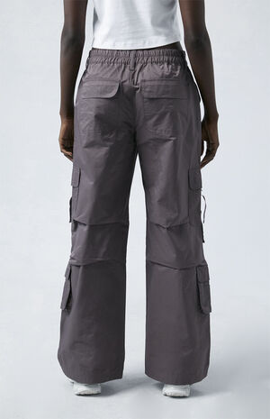 Purple Elastic Waist D-Ring Cargo Pants image number 4