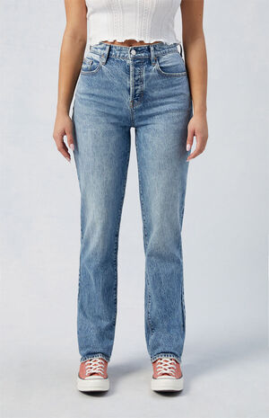 Stretch Medium Indigo Dad Jeans image number 2