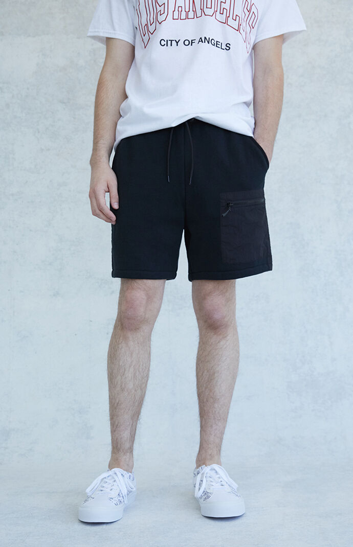 Fleece Nylon Mixed Sweat Shorts