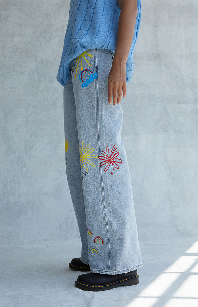 light blue high waisted pants