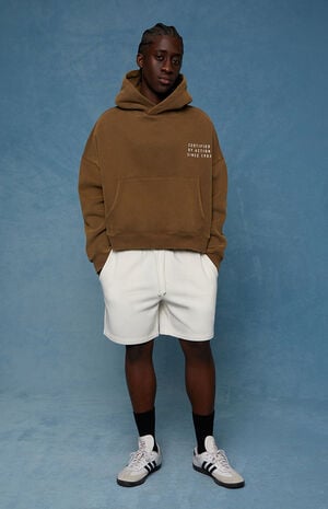 Fleece Cream Sweat Shorts image number 2