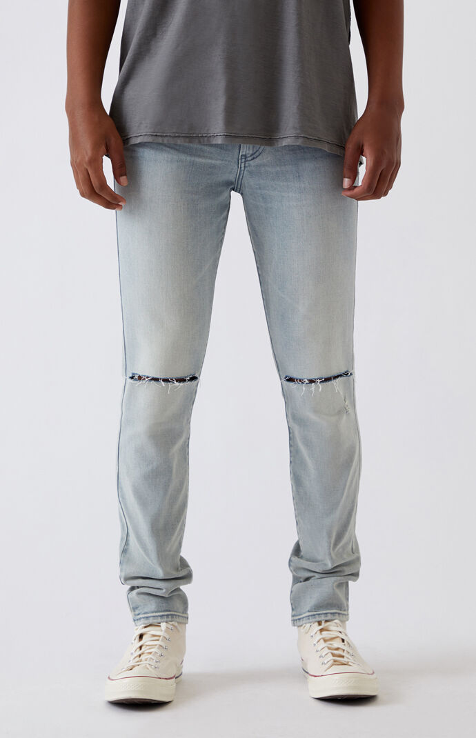 Pacsun stacked skinny ripped light jeans cheap