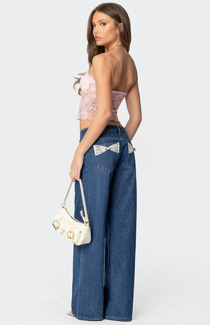 Odilia Sheer Lace Strapless Top image number 4