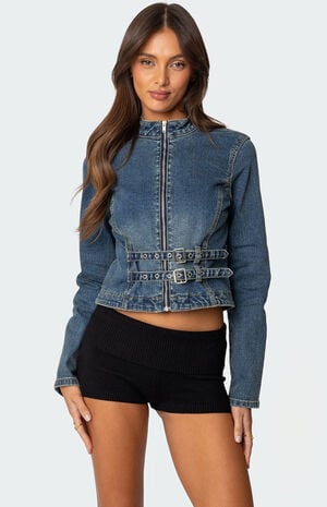 Double Buckle Denim Jacket image number 1
