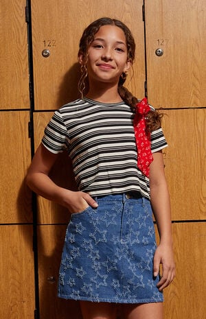 Star Denim Mini Skirt