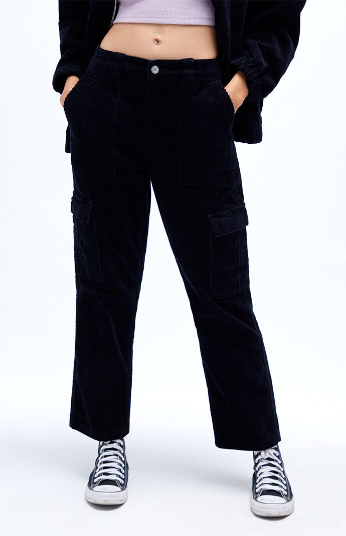 PacSun Black Corduroy Utility Cargo Pants PacSun
