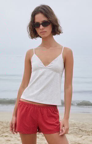 Red Polka Dot Emery Lounge Shorts image number 1