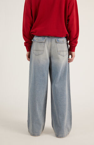 Ryder Button Flap Ultra Baggy Jeans Light Indigo image number 5