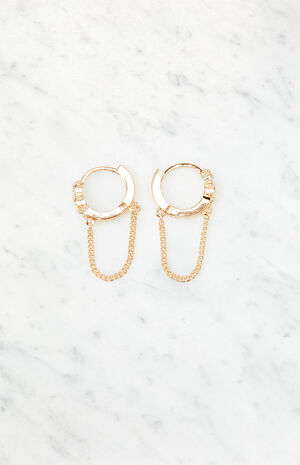 Hoop Chain Drop Earrings image number 1