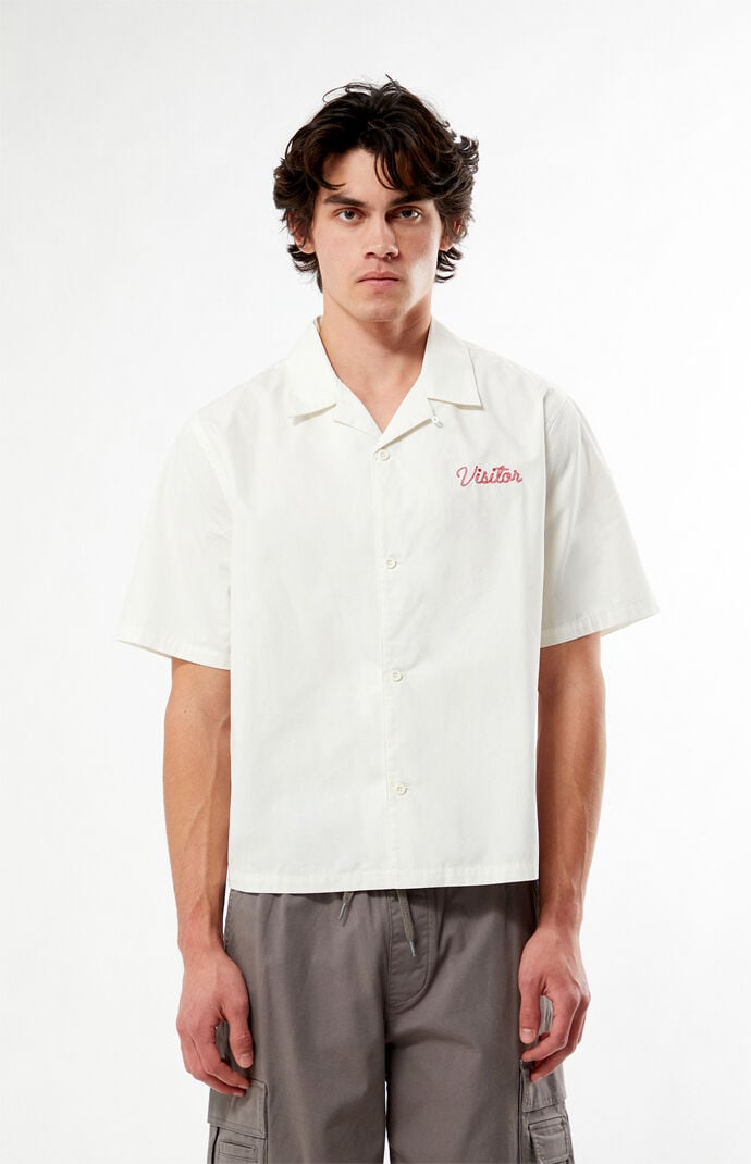 Pacsun Farms White Woven Camp ShirtÂ 