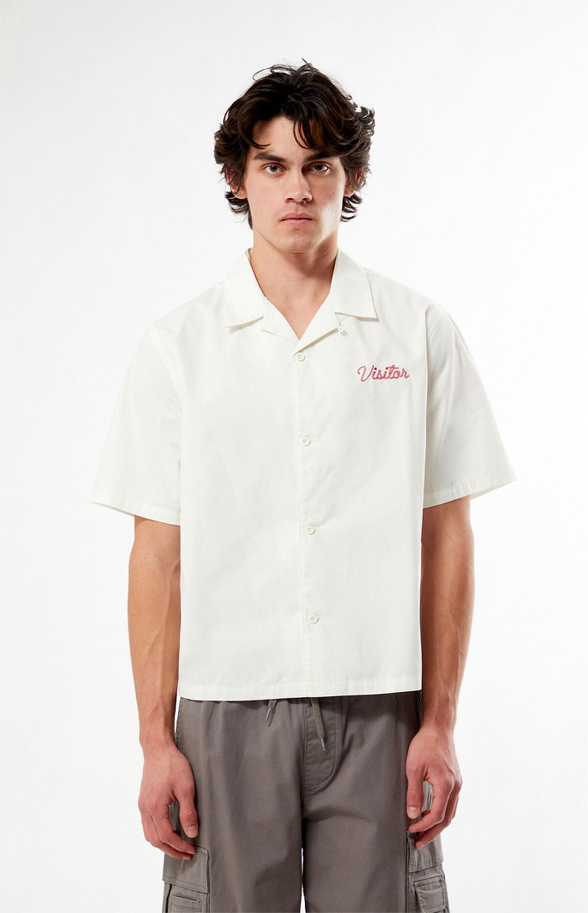 PacSun Farms White Woven Camp Shirt