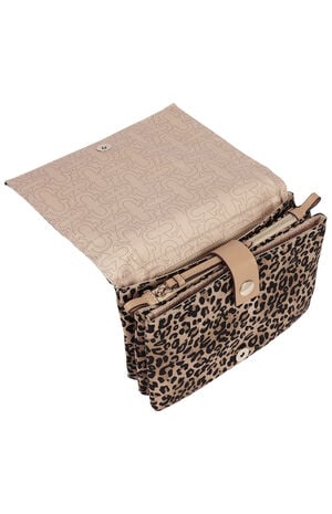Bling Logo Leopard Messenger Bag image number 6