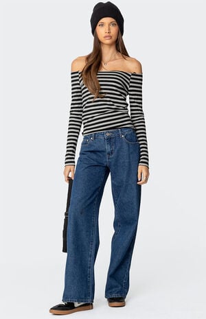 Nelligan Striped Off Shoulder Top image number 3