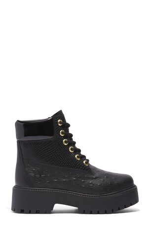 Women's Black Stone Street 6inch Lace-Up Waterproof Boots image number 1