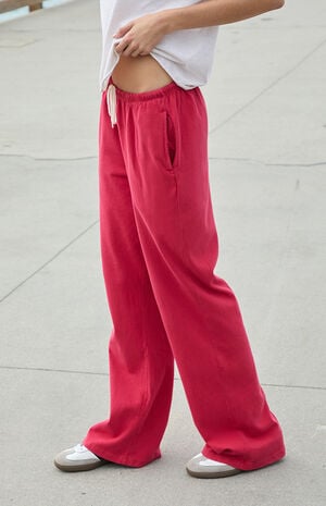 Red Autumn Tie Baggy Sweatpants image number 3