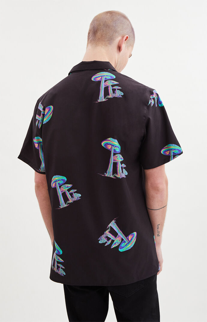 Mushroom Short Sleeve Button Up Shirt