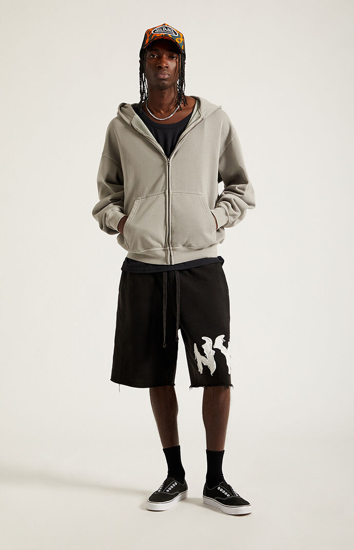 NY Raw Applique Baggy Sweat Shorts | Pacsun