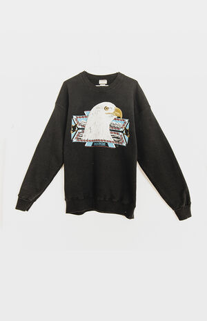 Upcycled Bald Eagle Crew Neck Sweatshirt image number 1
